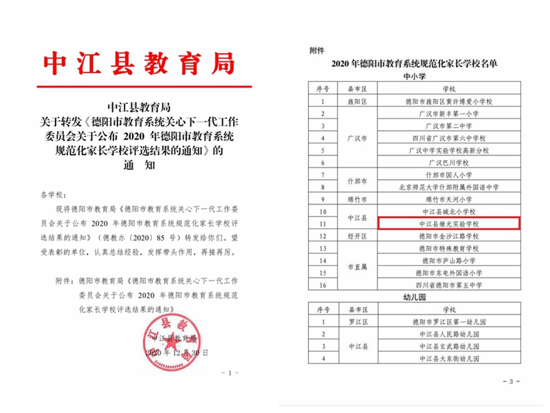 圖2：熱烈祝賀——繼光實驗學(xué)校入選“2020年德陽市教育系統(tǒng)規(guī)范化家長學(xué)?！?jpg